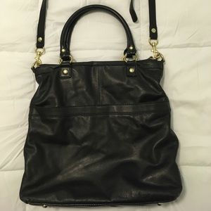 Black Large J. Crew Leather Tote or Crossbody